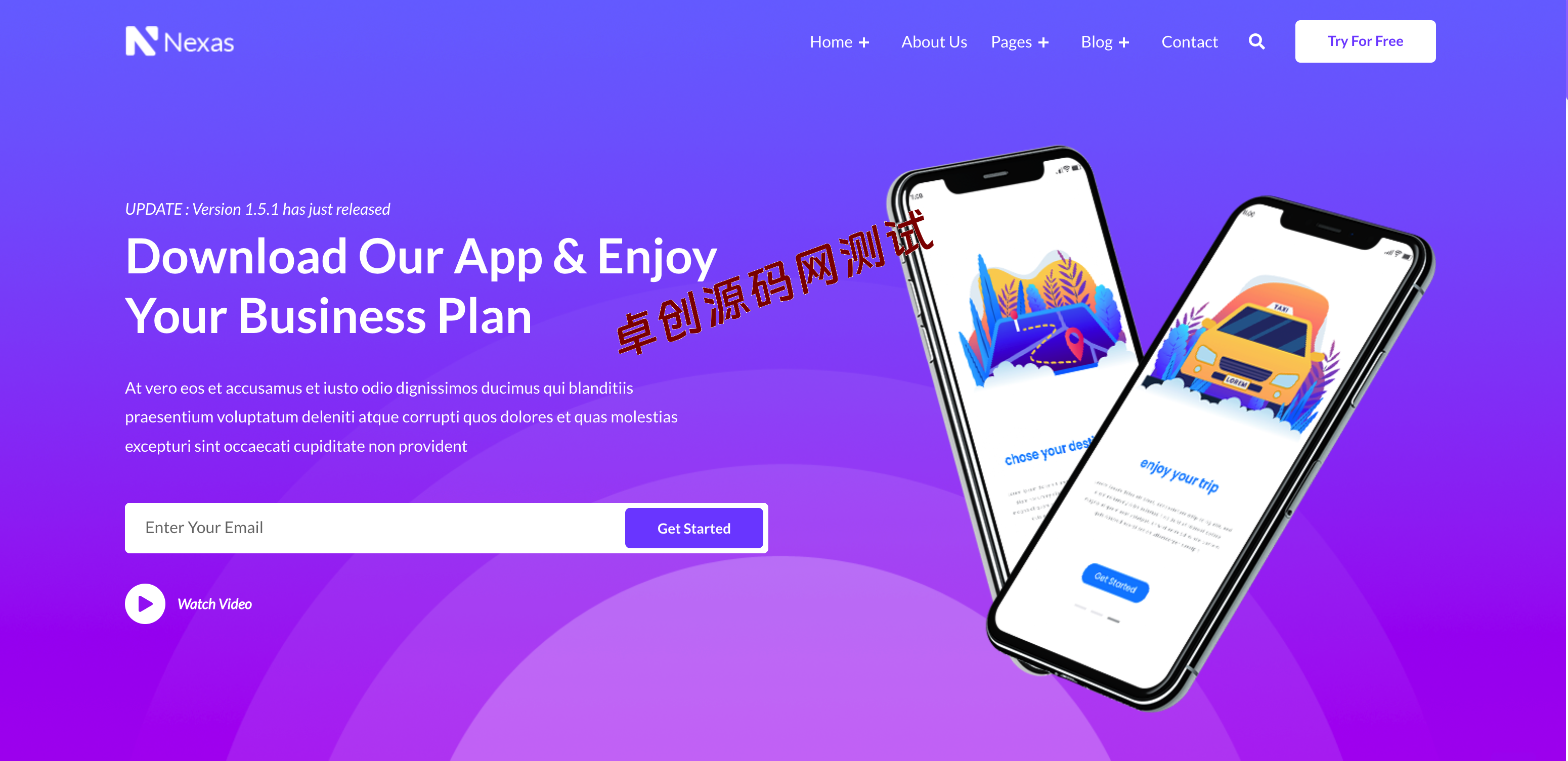 【卓创源码网】精品源码：多用途App软件业务介绍官网模板 - 蓝色渐变专业风格，响应式IT科技公司HTML模板源码，100%验证代码！​​