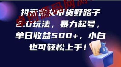 （9790期）抖音图文带货野路子2.0玩法，暴力起号，单日收益500+，小白也可轻松上手！-卓创源码网_PHP源码与小程序源码下载_手把手部署教程