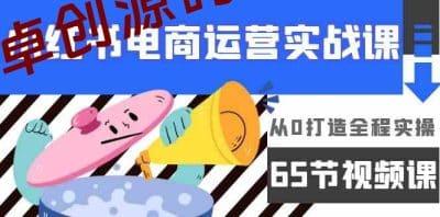 小红书电商运营实战课，​从0打造全程实操（63节视频课）-卓创源码网_PHP源码与小程序源码下载_手把手部署教程