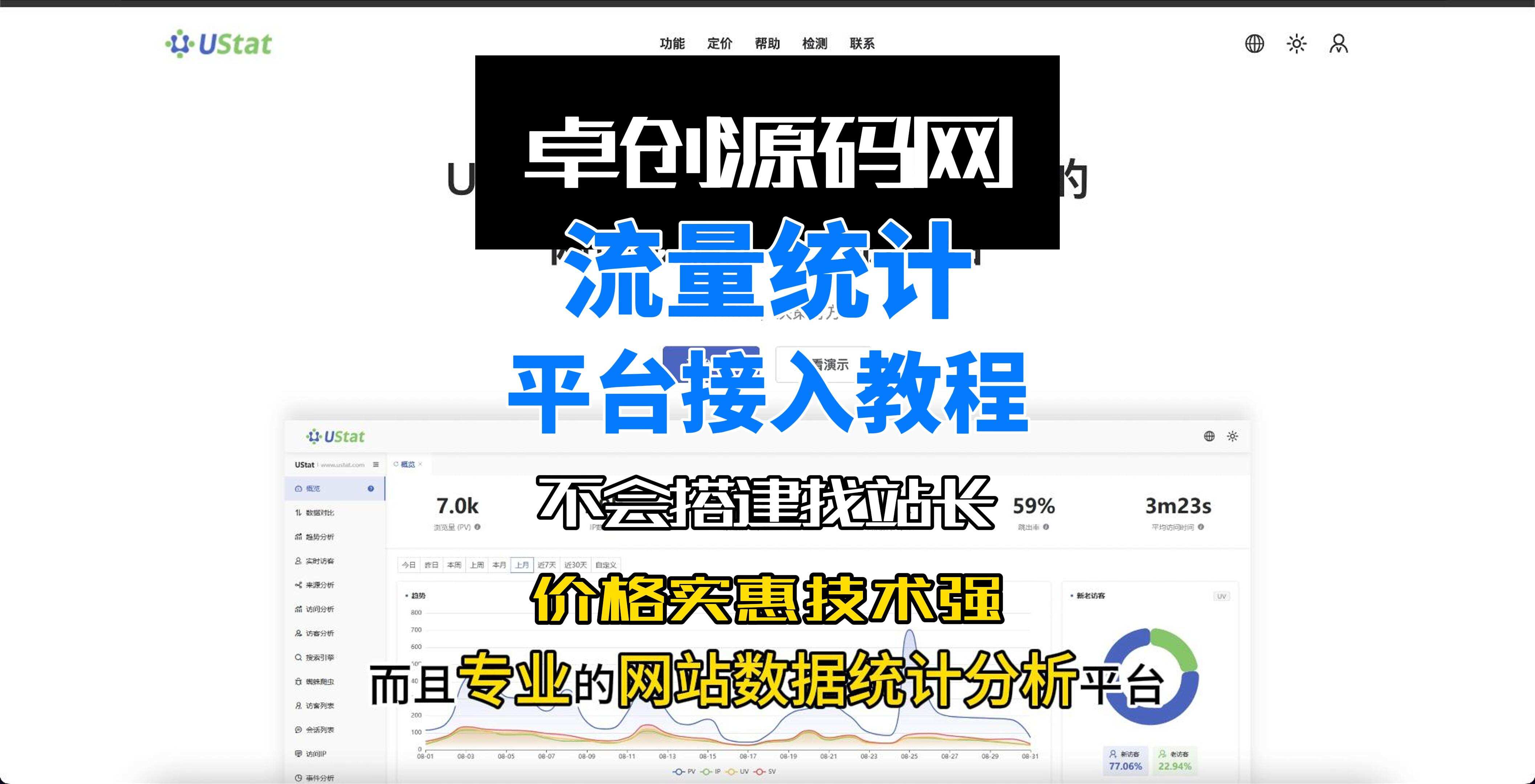 卓创源码网推荐：免费、易用且专业的流量统计系统接入教程-卓创源码网-免费PHP网站源码模板,插件软件资源分享平台！
