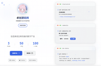 卓创源码网发布：白色炫酷简约个人主页HTML源码 - 现代化交互动效｜响应式设计模板