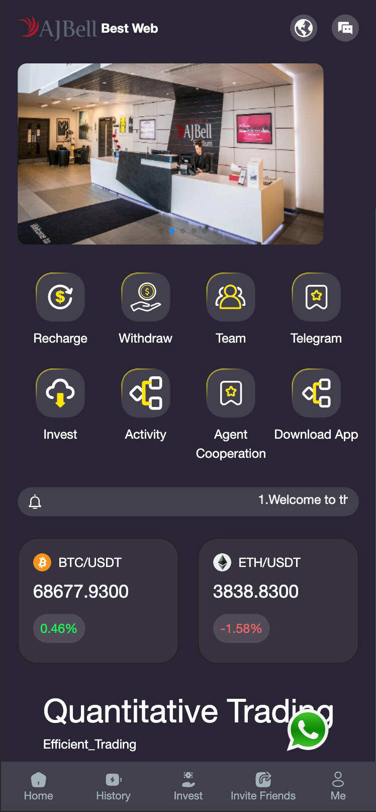 卓创源码网发布：海外虚拟货币投资理财系统源码 – HTML前端+PHP后端全英文国际版｜PHP8.2高版本环境支持｜虚拟货币波动K线理财平台