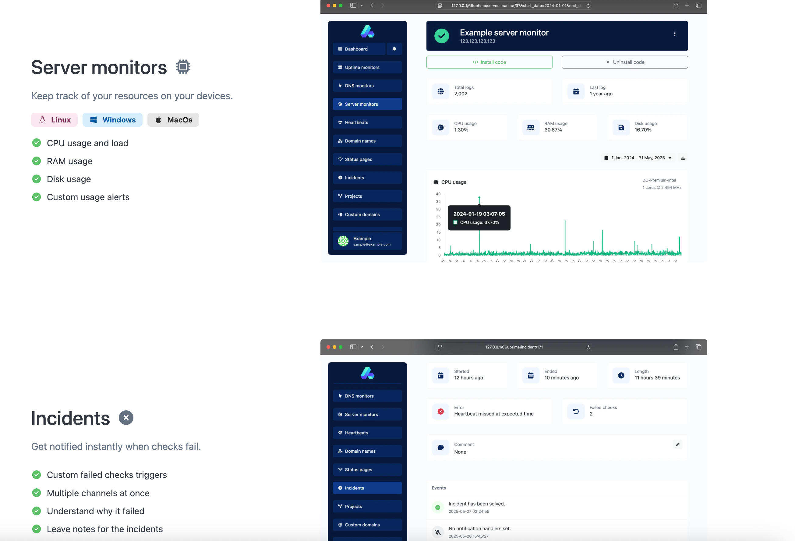 卓创源码网发布：PHP轻量服务器监控系统源码 – 多维度网站监控平台｜SSL证书DNS到期提醒｜高性能正常运行时间监测解决方案