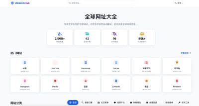 卓创源码网发布：HTML多语言简洁网址导航单页源码 - 国际化简约设计｜响应式自适应布局｜一键部署运营级导航页