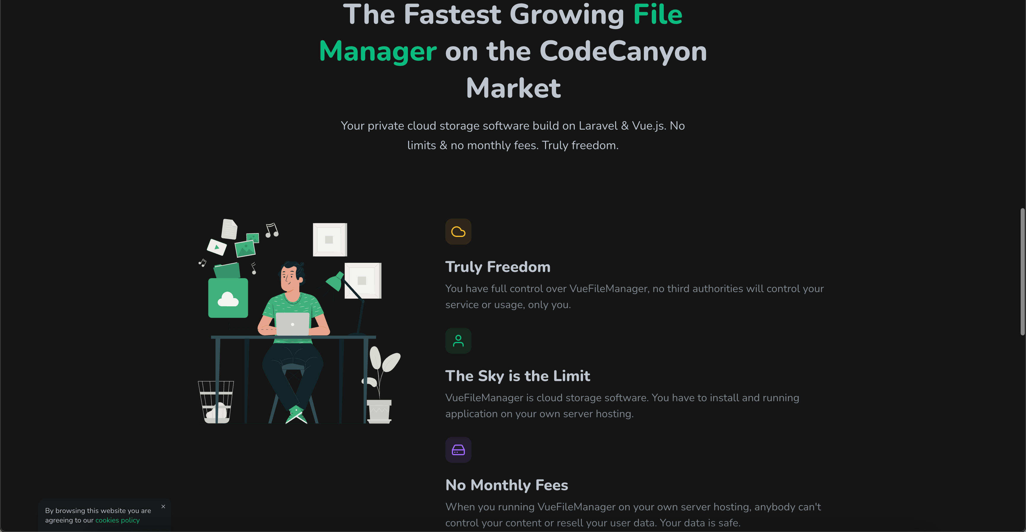 卓创源码网发布:VueFileManager v2.0.2私有云盘多用户网盘程序源码 – Laravel+Vue双驱动|多存储支持+团队协作|企业级云盘系统解决方案 卓创源码网发布:VueFileManager v2.0.2私有云盘多用户网盘程序源码 – Laravel+Vue双驱动|多存储支持+团队协作|企业级云盘系统解决方案