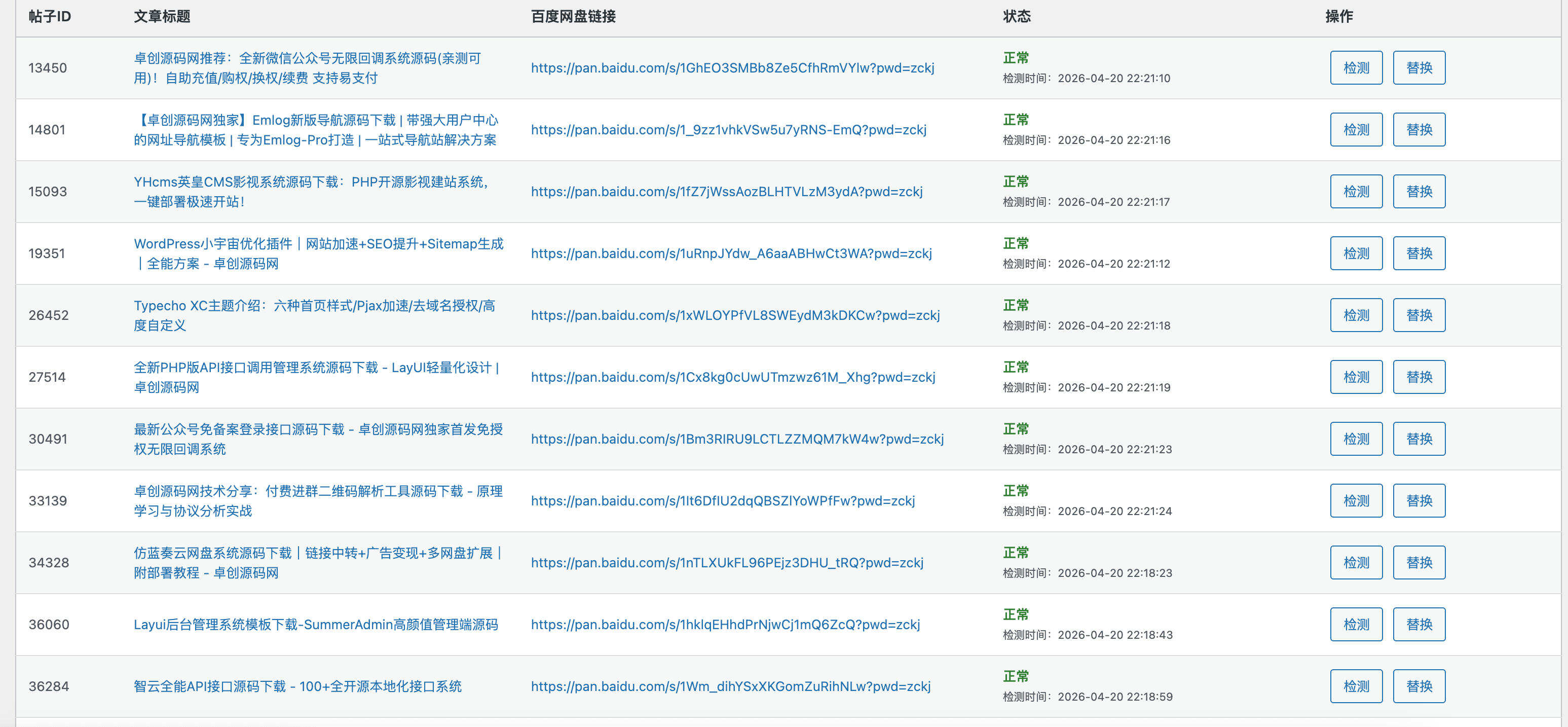 卓创源码网重磅推荐：子比主题百度网盘链接检测并替换插件，以“自动化检测+批量替换”破解资源站死链维护难题-卓创源码网 - 专业PHP网站源码与小程序源码下载平台｜免费源码与付费系统提供