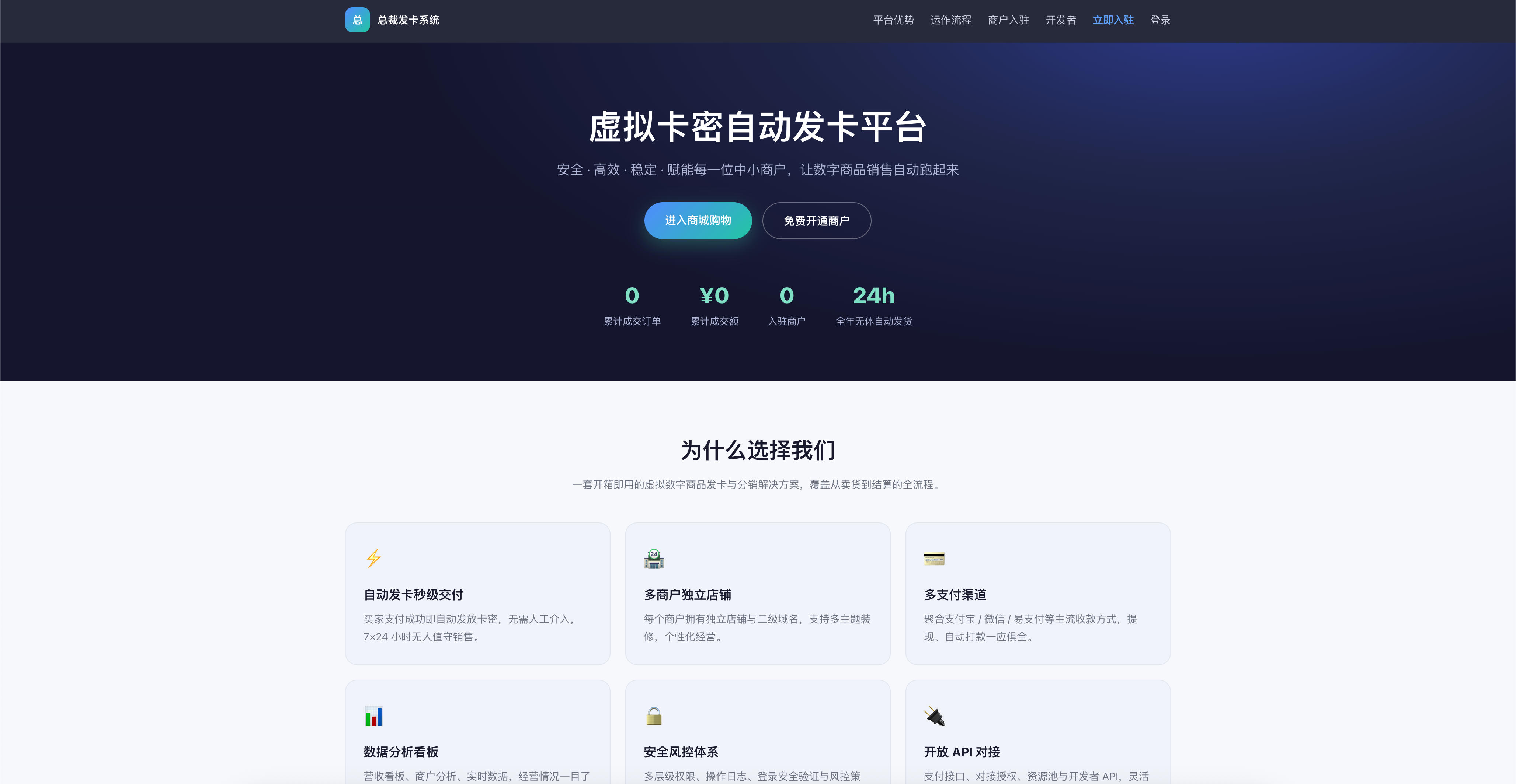 自动发卡系统源码:多商户入驻与卡密自动发货 自动发卡系统源码:多商户入驻与卡密自动发货